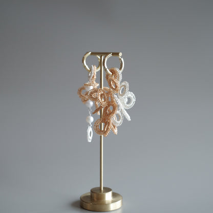 Full Bloom – 耳飾り4点 モチーフセット　ゴールド（S＋M）×シルバー（S＋パール）　