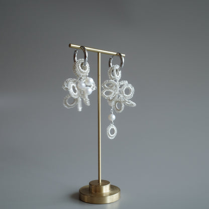 Full Bloom – 耳飾り4点(S×2,パール×2）モチーフセット　シルバー　受注販売