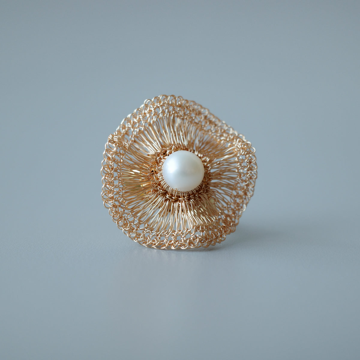 Orbit Pearl– ワイヤークロッシェ リング Gold Color
