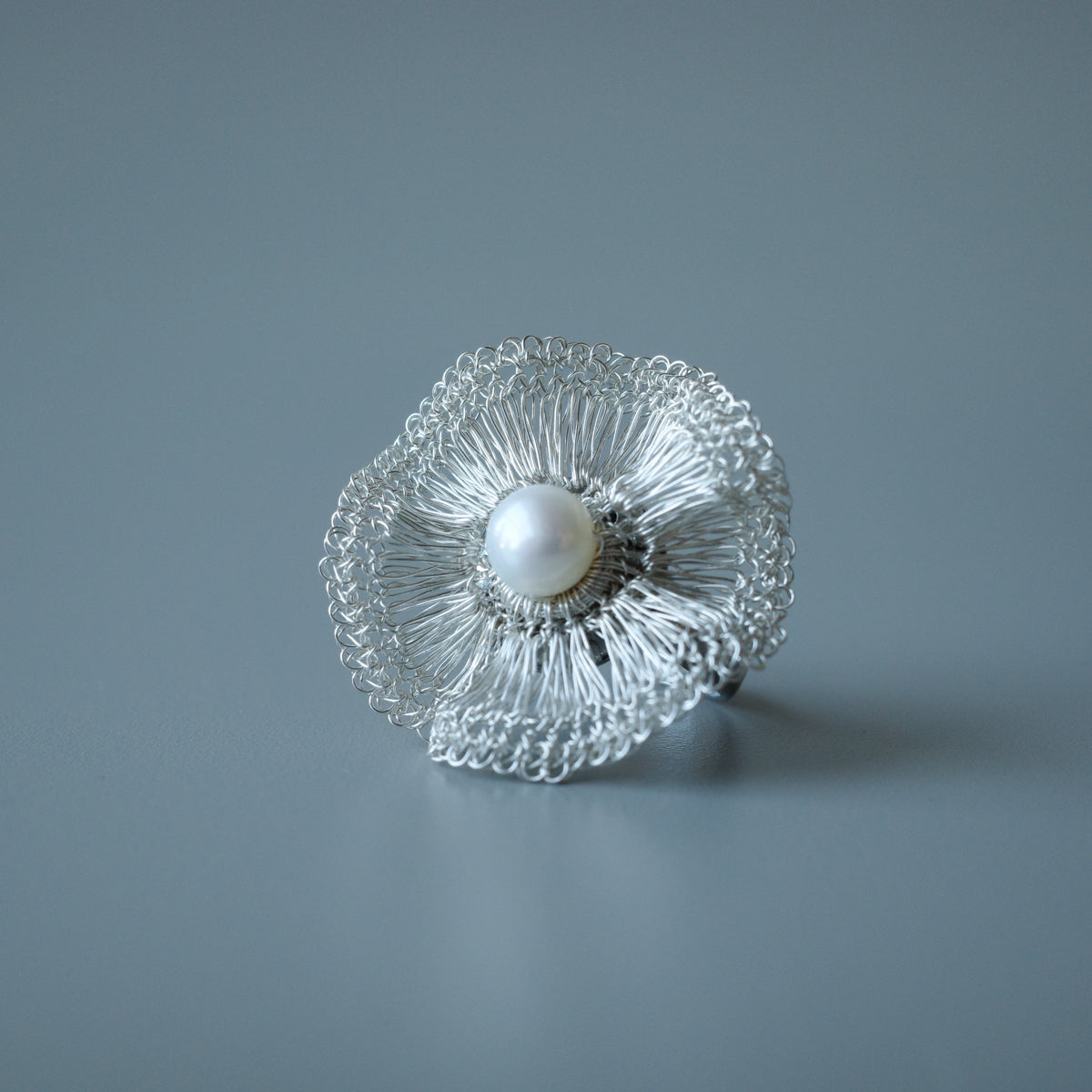 Orbit Pearl– ワイヤークロッシェ リング Silver Color