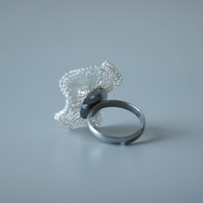 Orbit Pearl– ワイヤークロッシェ リング Silver Color