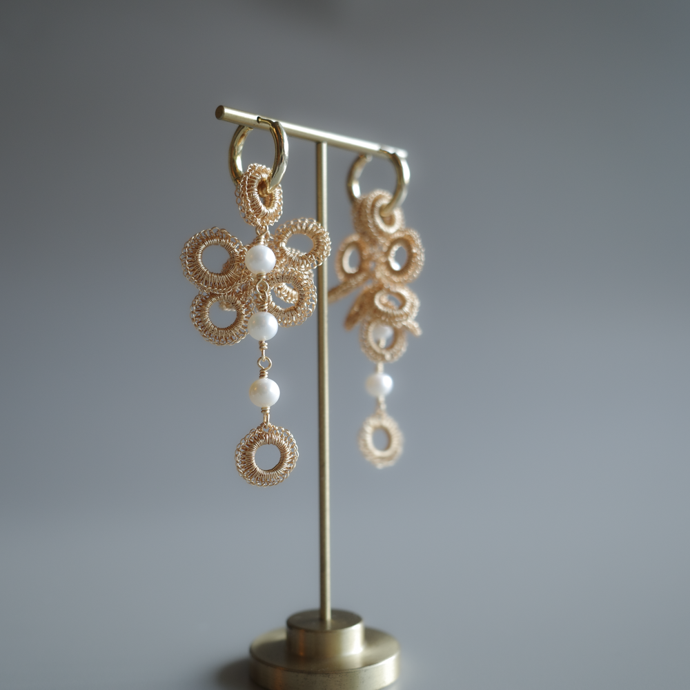 Full Bloom | S & Pearl 4-Piece Earring Set (Gold/ Made to Order)