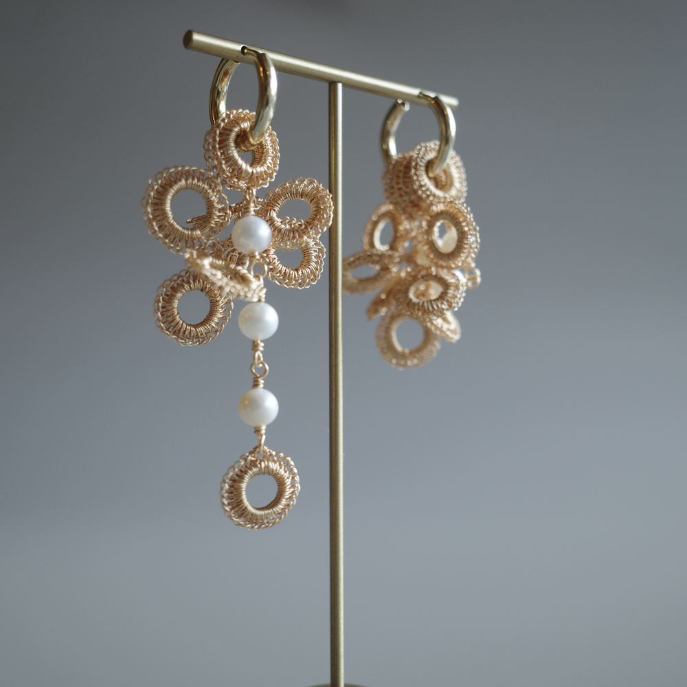 Full Bloom | S & Pearl 4-Piece Earring Set (Gold/ Made to Order)
