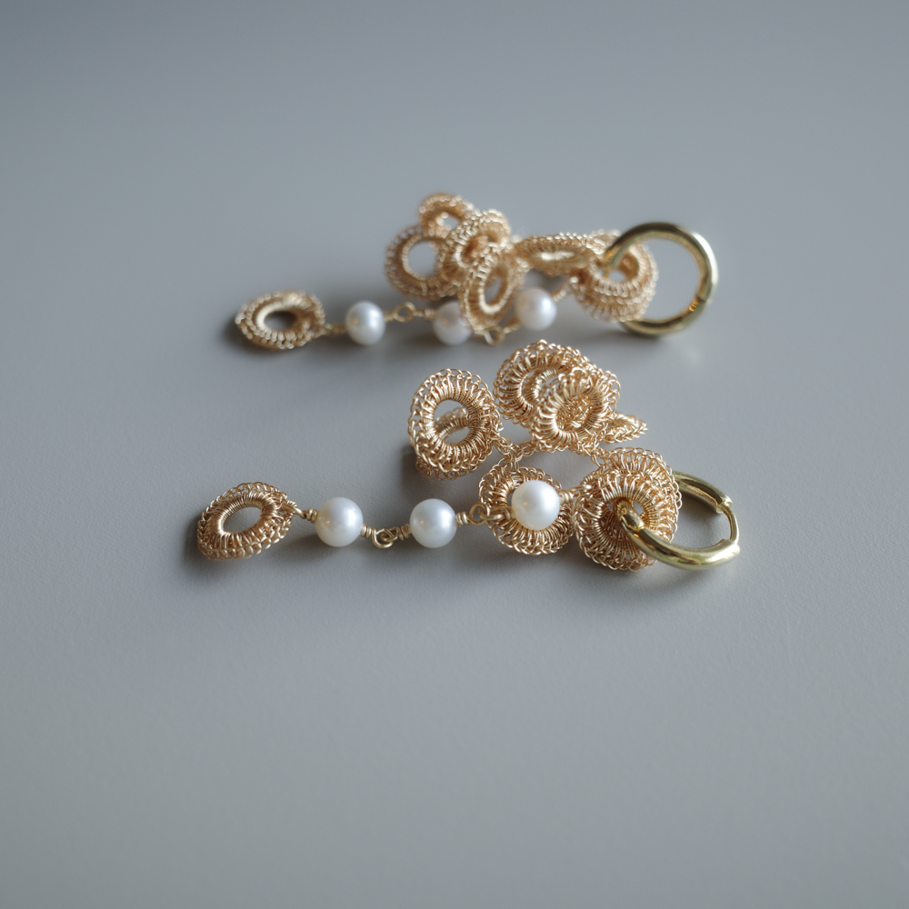 Full Bloom | S & Pearl 4-Piece Earring Set (Gold/ Made to Order)
