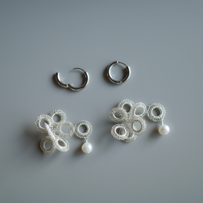 Full Bloom | SS & Pearl ◯ 4-Motif Set (Silver / Made to Order)