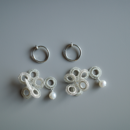 Full Bloom | SS & Pearl ◯ 4-Motif Set (Silver / Made to Order)