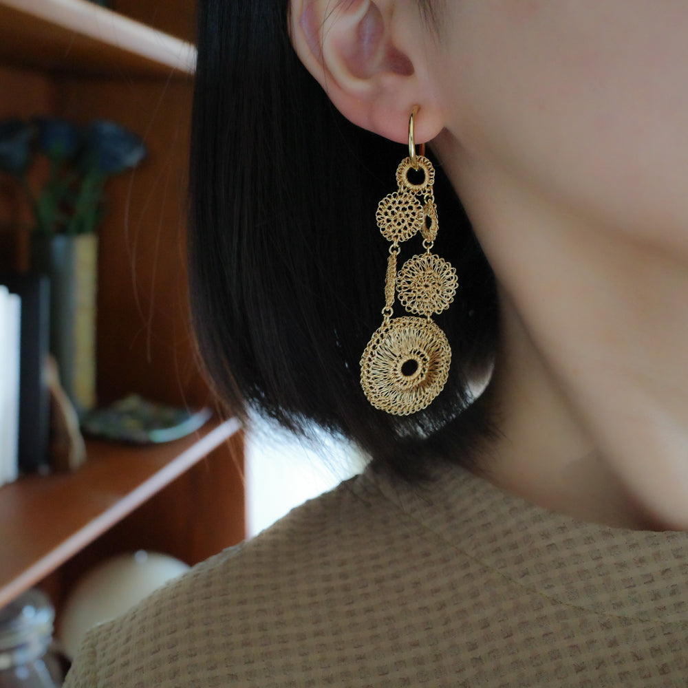 【預購商品】Circles in Motion – 長款耳環／夾式耳環　單耳販售（即單件）