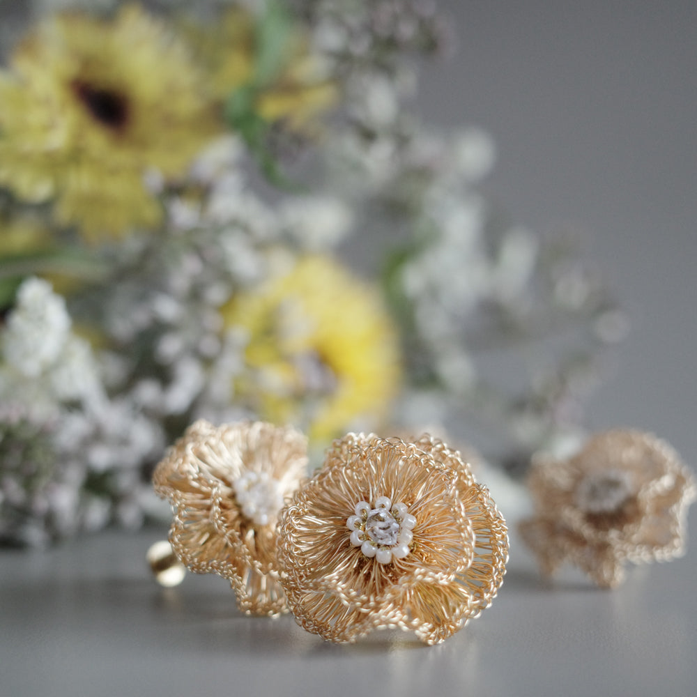 YUIKA- ハーキマーダイヤモンド耳飾り ゴールド