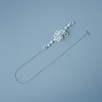 Full Bloom – ワイヤークロッシェとパールのネックレス  S  Silver Color