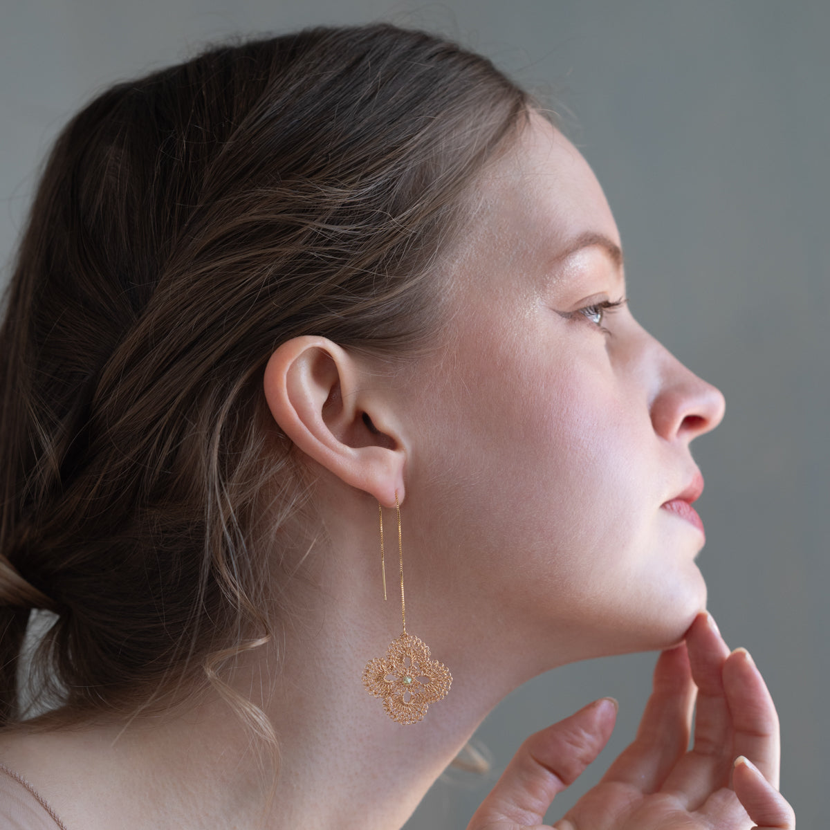 Hanaaya – Wire Crochet Chain Earrings Silver