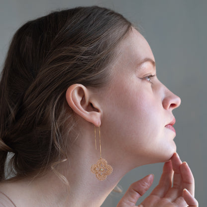 Hanaaya – Wire Crochet Chain Earrings Silver