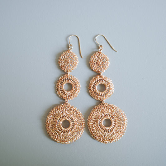 Trinity Lace Circles 手工金屬線編耳飾 Gold