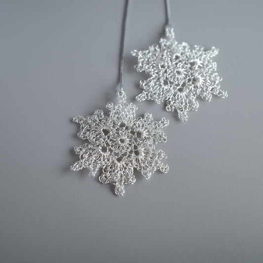 雪花 Wire Crochet Earrings [silver]