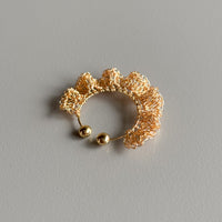 澎澎蕾絲 金屬鉤織耳骨夾（一片）金色